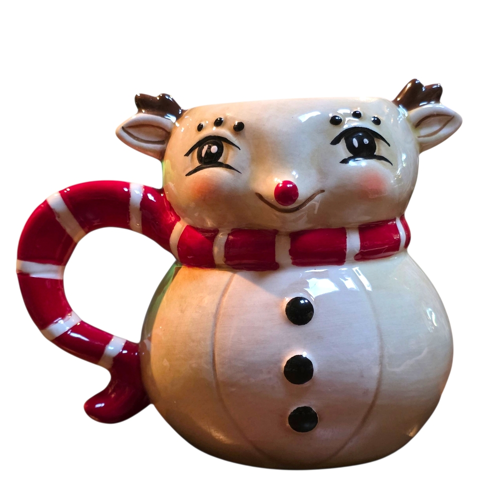 Johanna Parker Reindeer Holiday Red With White Mug